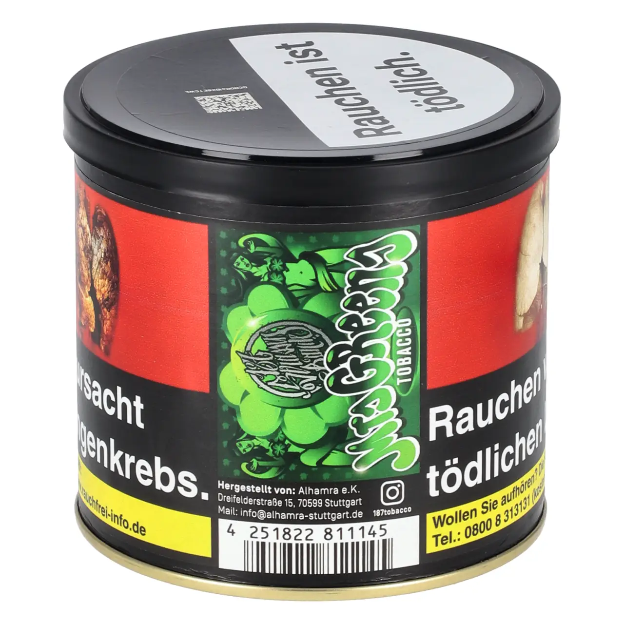 187 Shisha Tabak Mrs. Greens 200g Dose