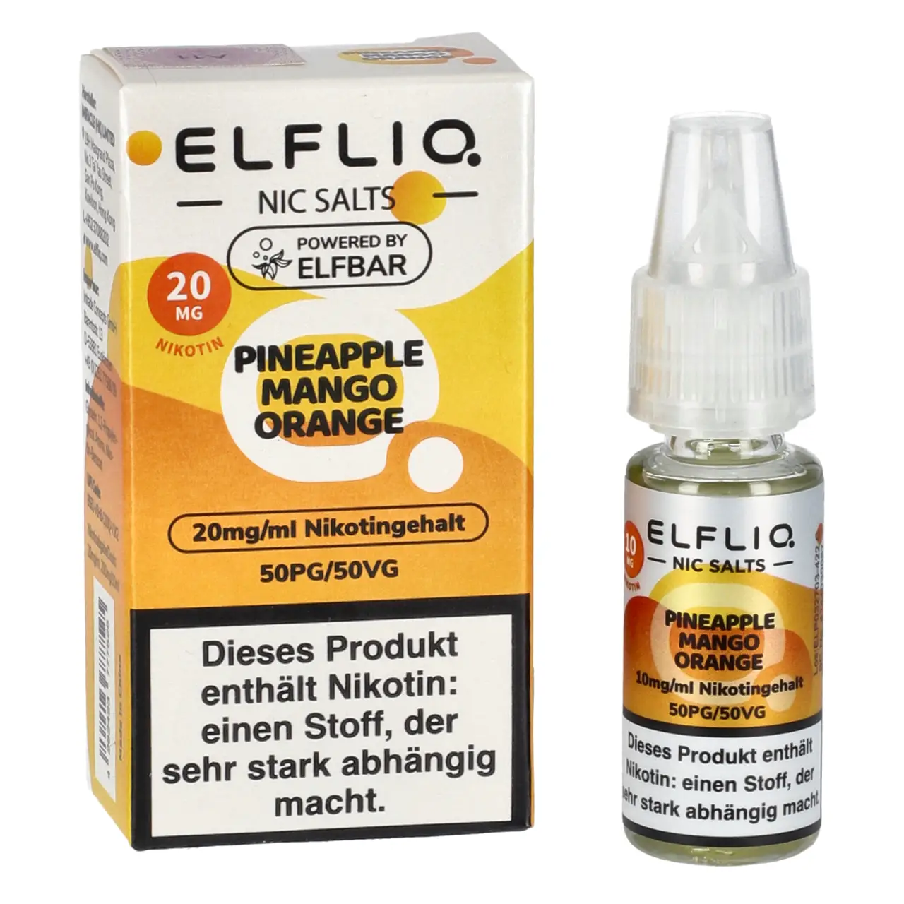 Pineapple Mango Orange - Elfliq by Elfbar Nikotinsalz Liquid für Mehrweg Vape - 10ml