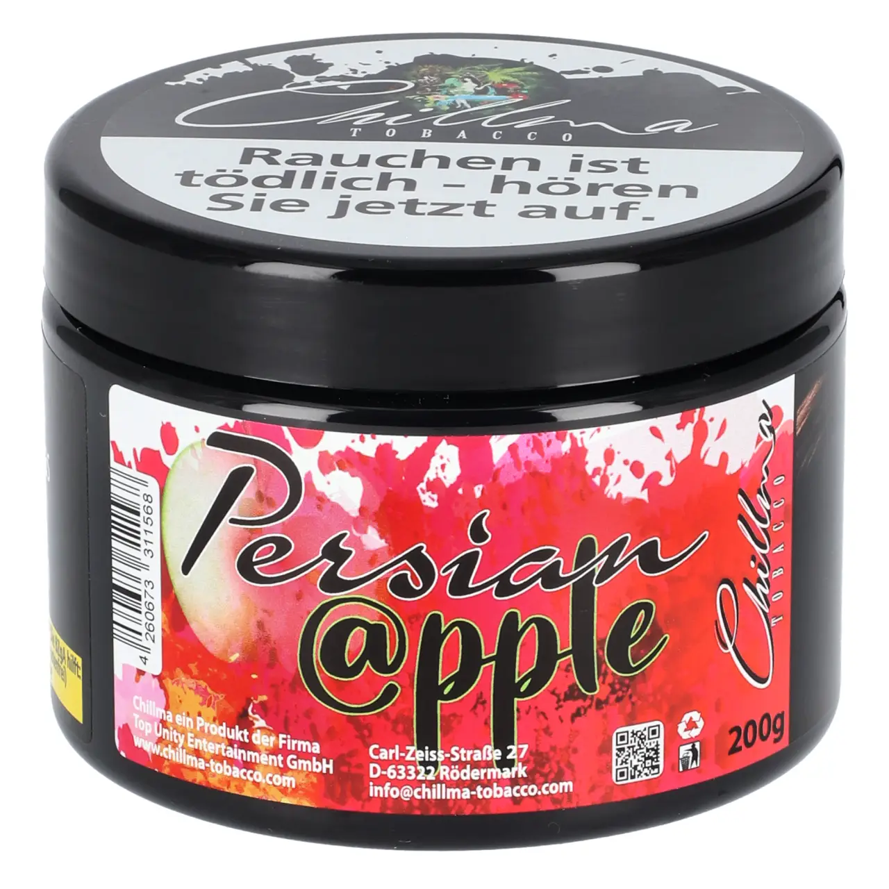 Chillma Shisha Tabak Persian Apple - persischer Apfel - in der 200g Dose