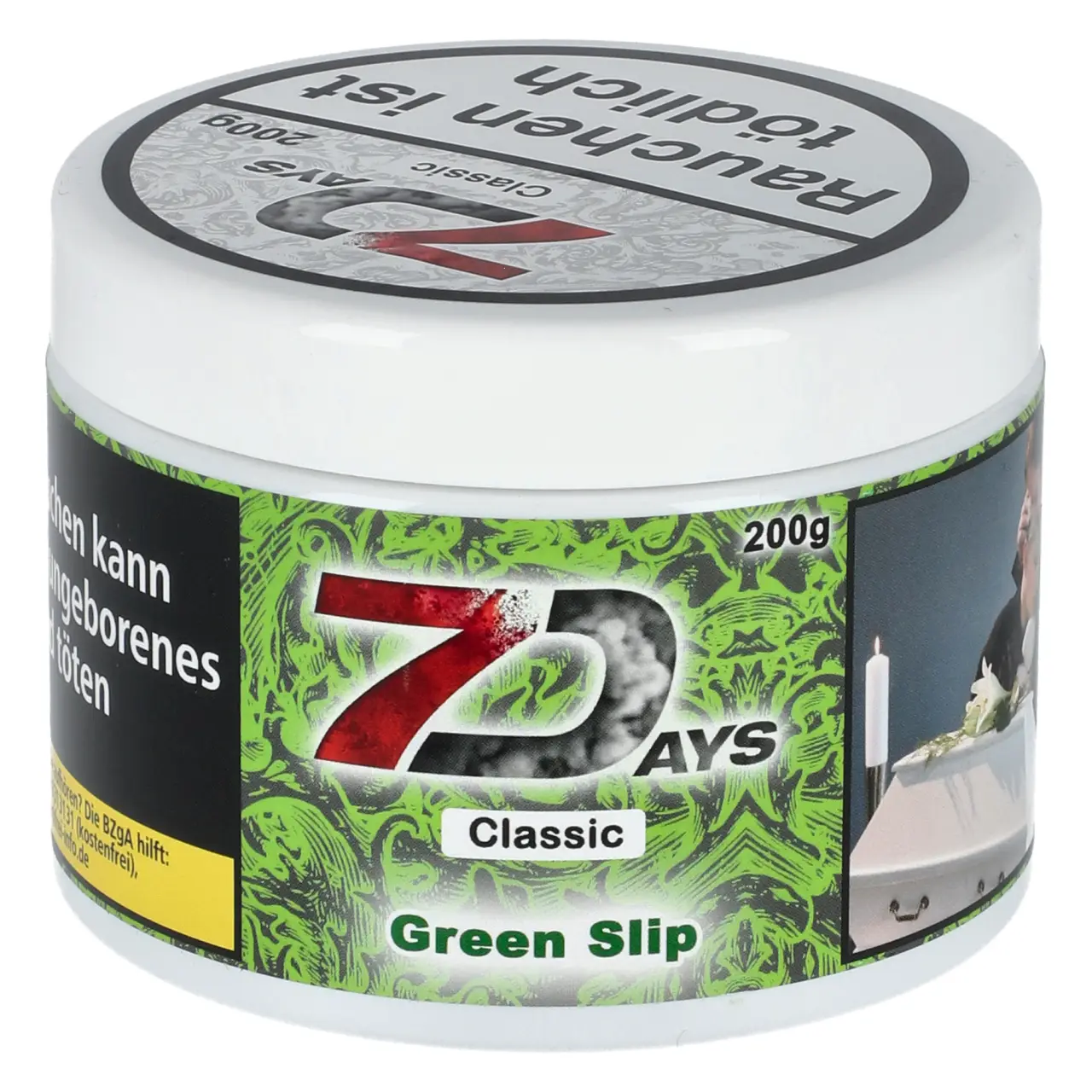 7 Days Classic Green Slip Shisha Tabak 200g Dose