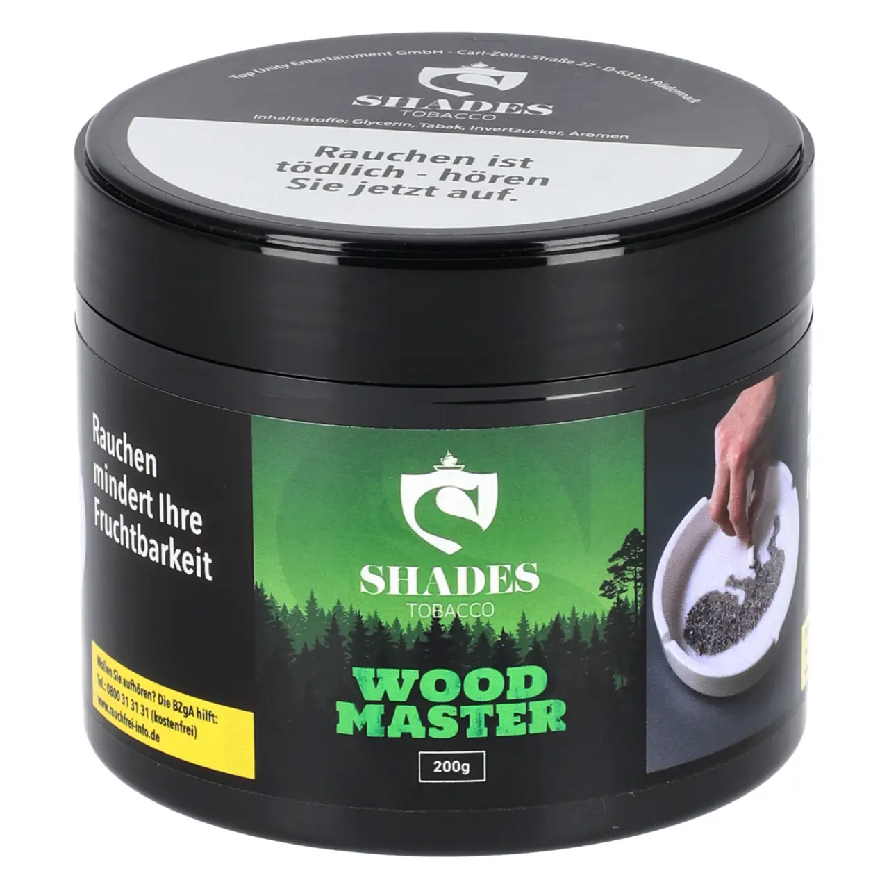 Shades Tobacco Shisha Tabak Wood Master in der 200g Dose