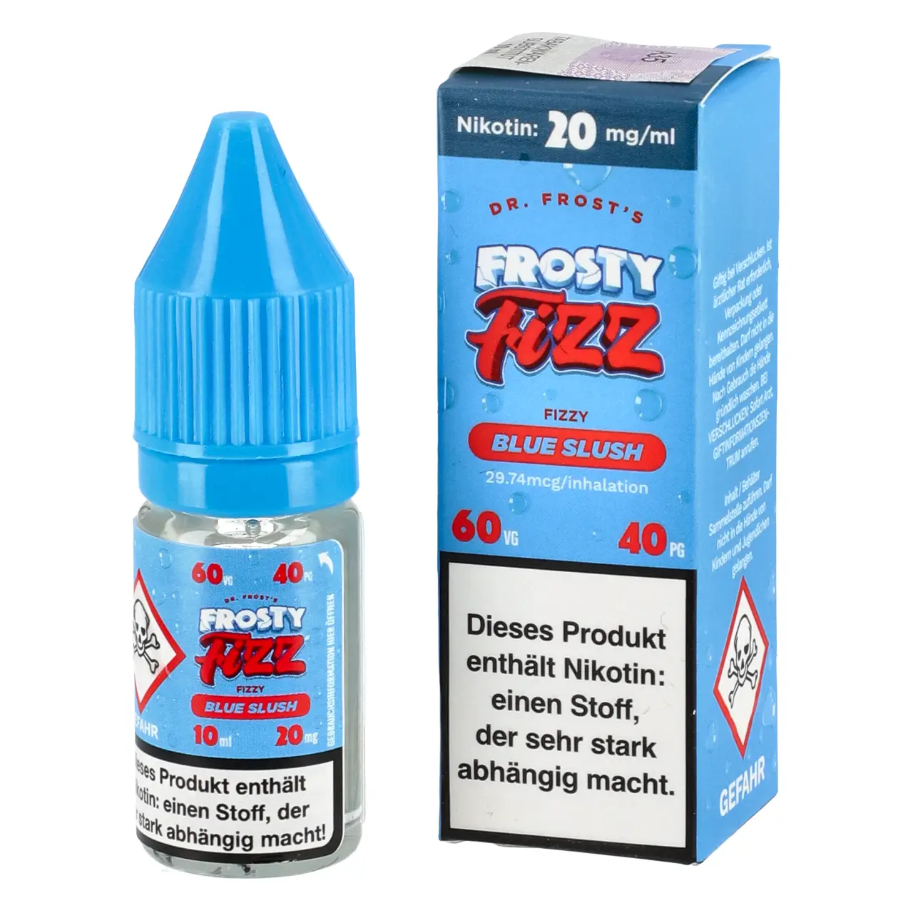 Fizzy Blue Slush - Dr. Frost Nikotinsalz Liquid für Mehrweg Vape - 10ml