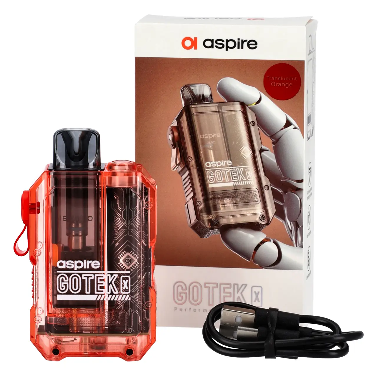 Aspire Gotek X E-Zigaretten Set in Transparent Orange