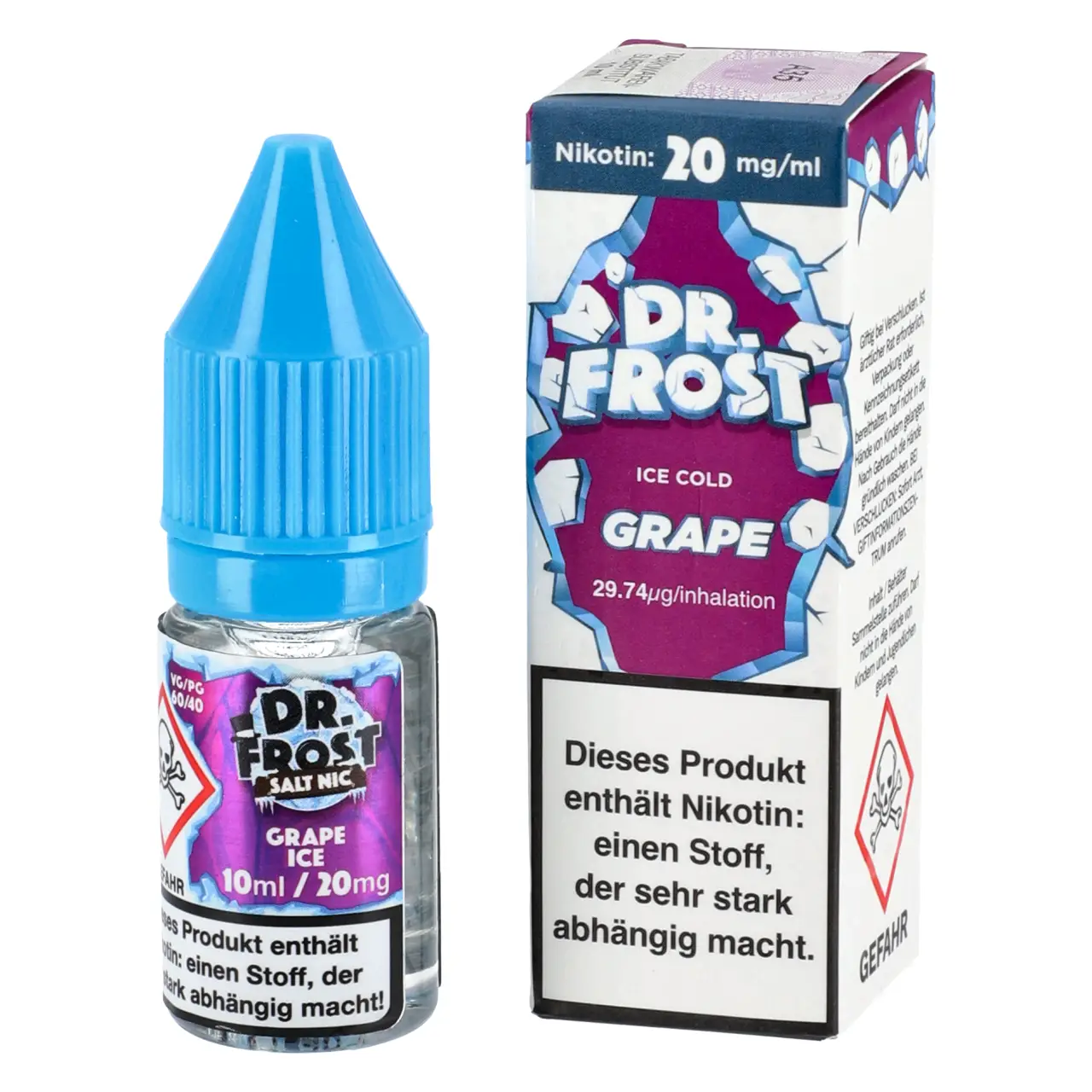 Ice Cold Grape - Dr. Frost Nikotinsalz Liquid für Mehrweg Vape - 10ml