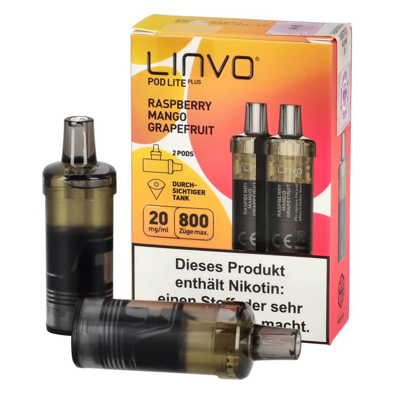 Raspberry Mango Grapefruit - Linvo Pod Lite Plus Prefilled Pod - 2er Packung