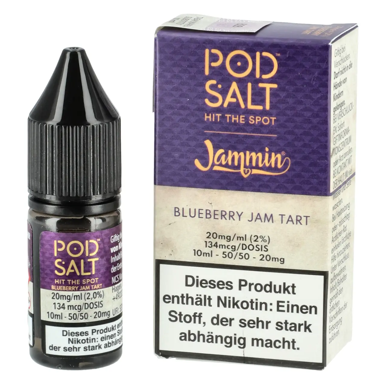 Jammin - Blueberry Jam Tart - Pod Salt Fusion Nikotinsalz Liquid 10ml