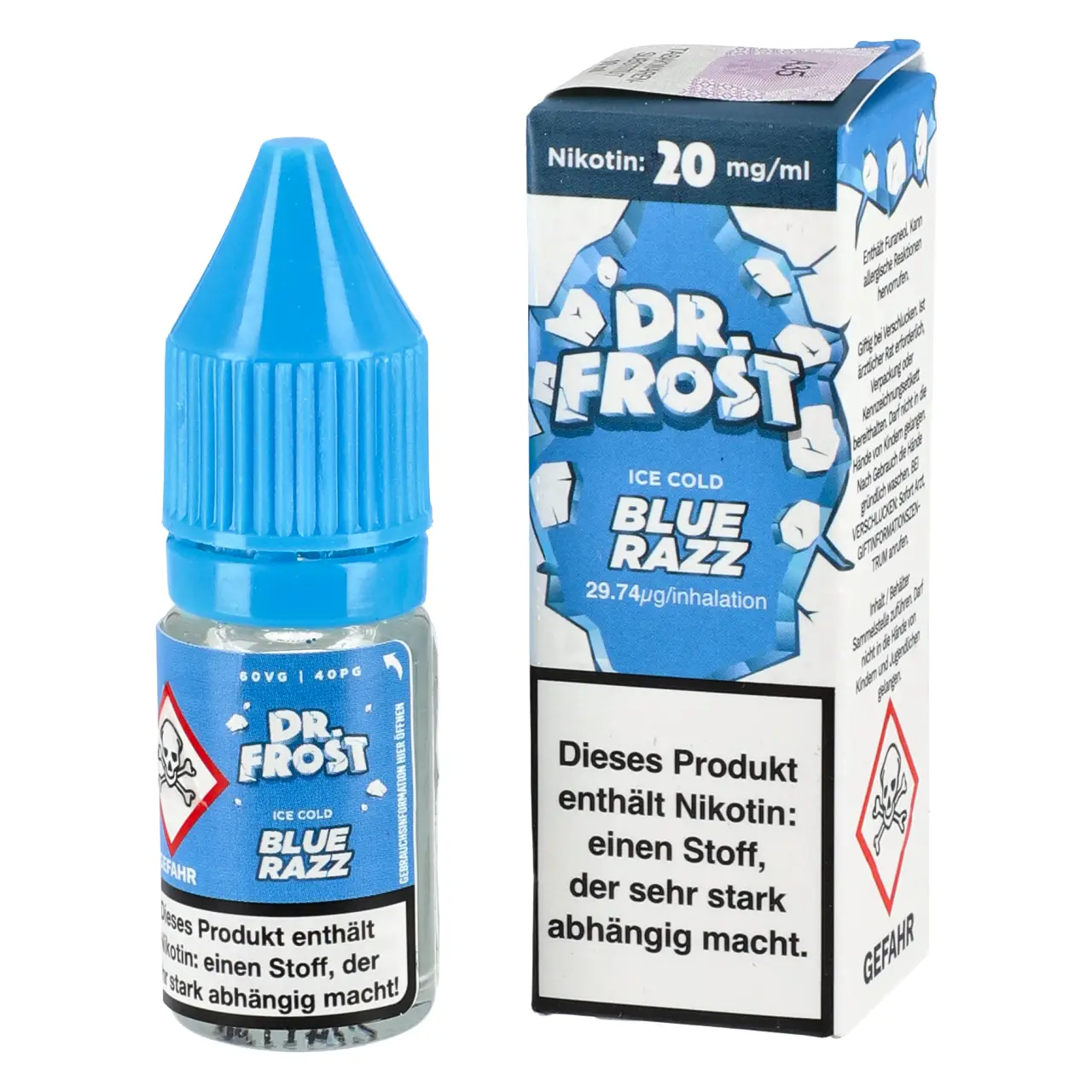 Ice Cold Blue Razz - Dr. Frost Nikotinsalz Liquid für Mehrweg Vape - 10ml