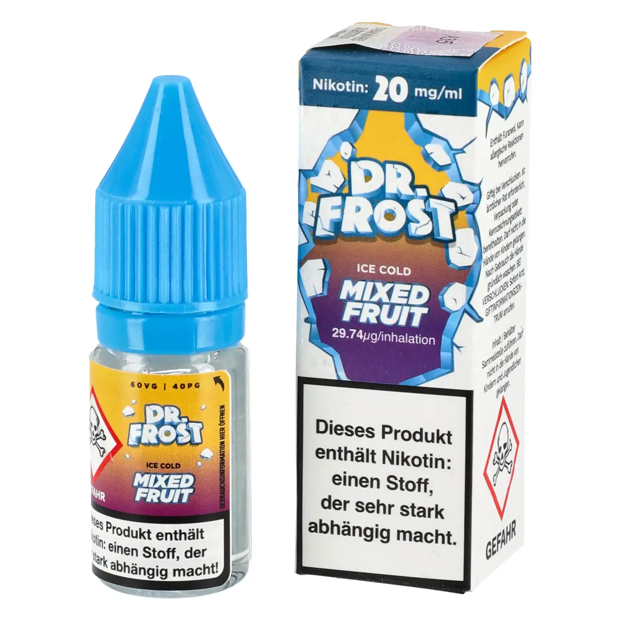 Ice Cold Mixed Fruit - Dr. Frost Nikotinsalz Liquid für Mehrweg Vape - 10ml