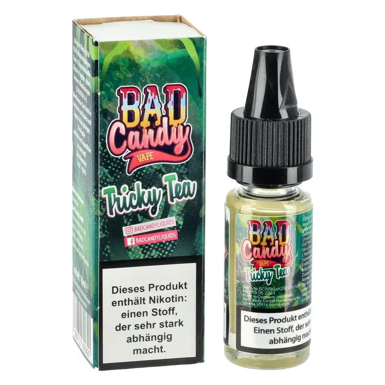 Tricky Tea - Bad Candy Vape Nikotinsalz Liquid für Mehrweg Vape - 10ml