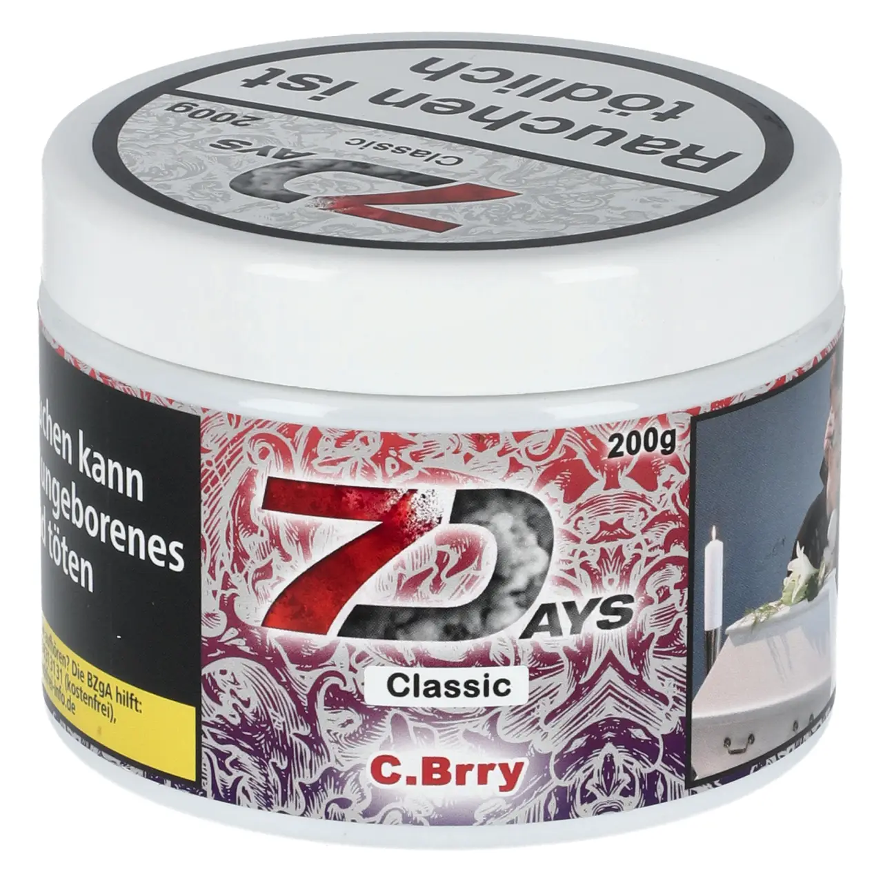 7 Days Classic C.Brry Shisha Tabak 200g Dose