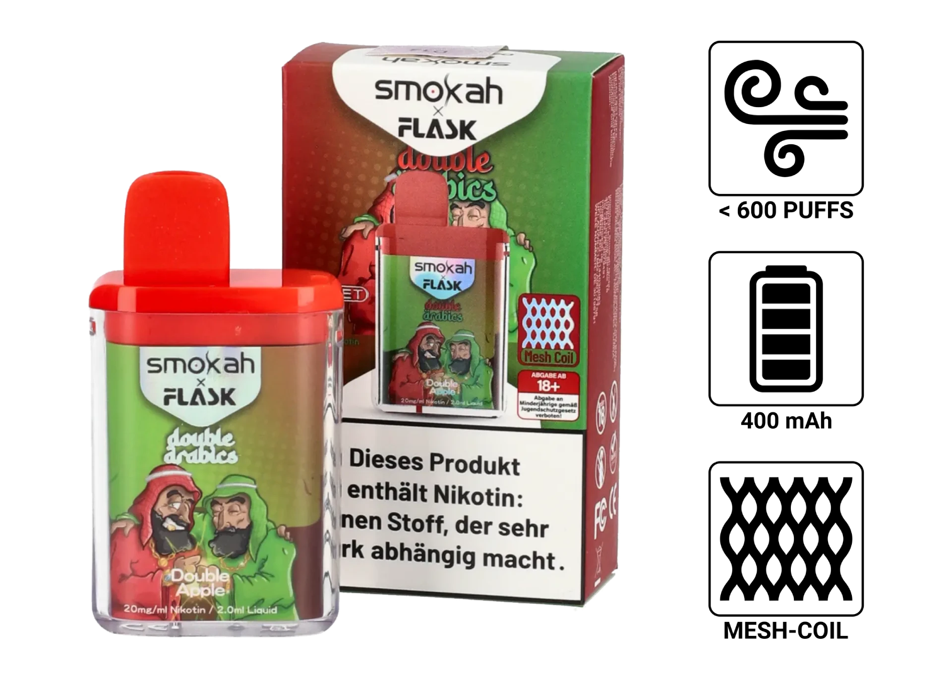 Einweg E Zigarette Smokah Pocket Double Arabics