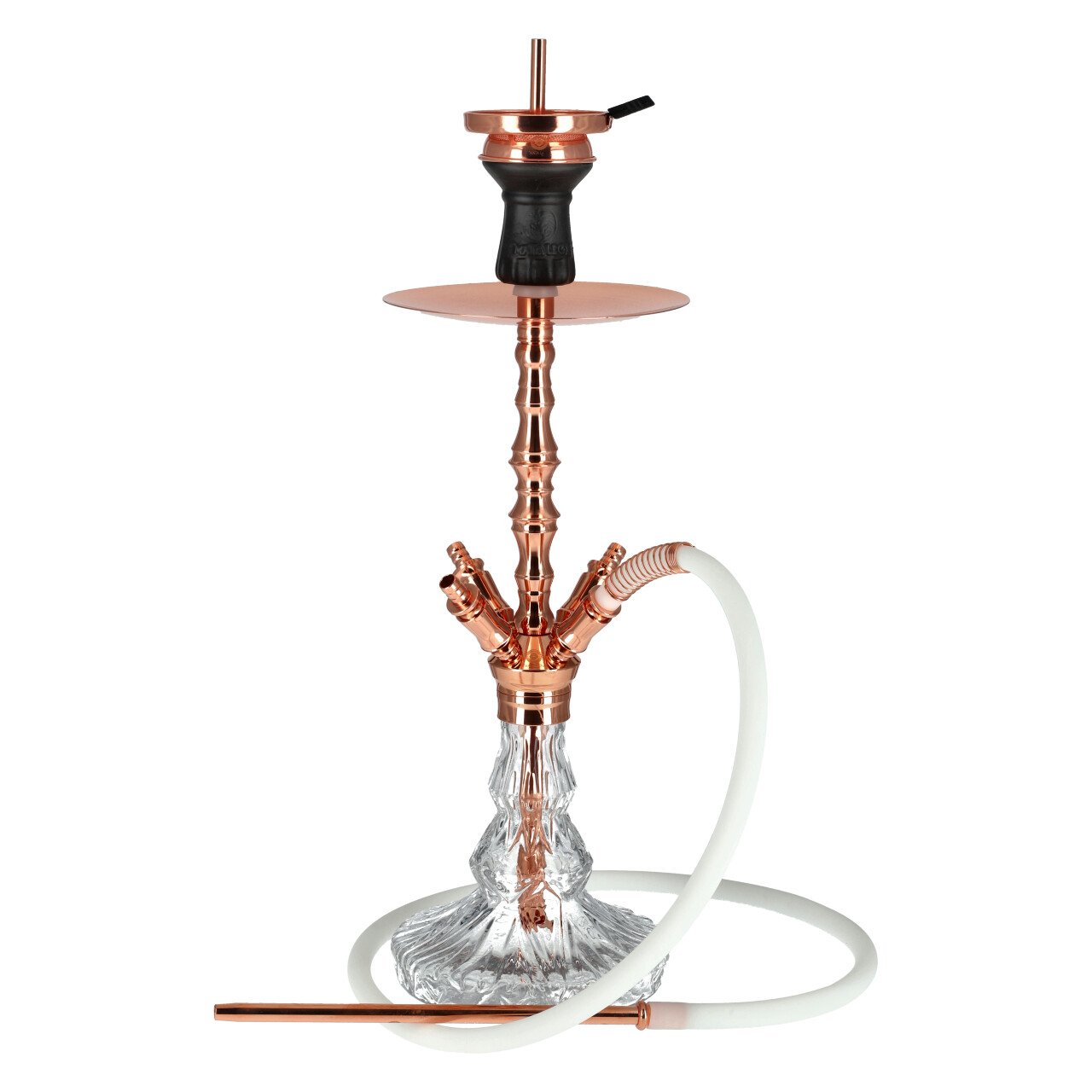 Mata Leon Edelstahl Shisha Balthasar Clear Rosy, 49 cm hoch