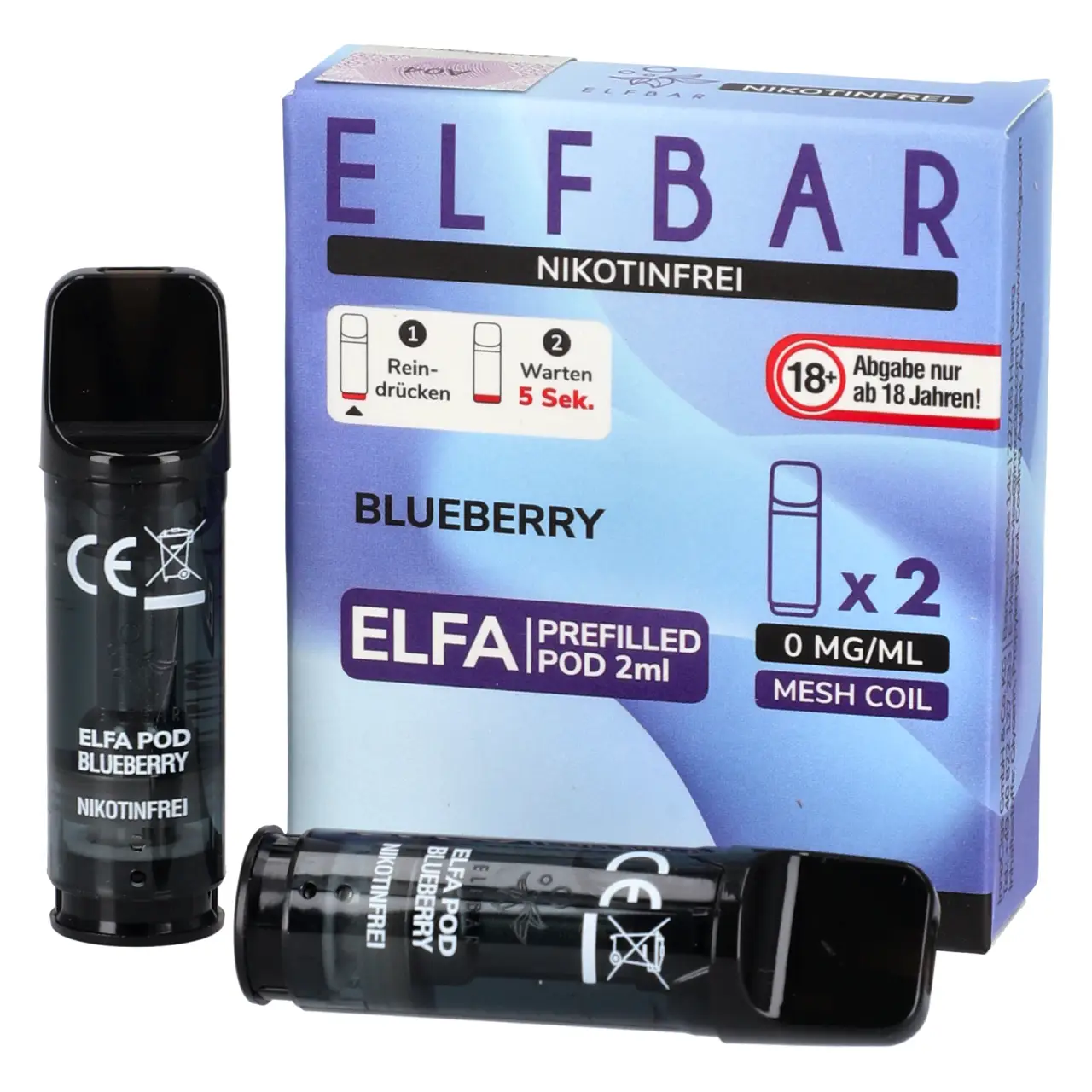 Nikotinfreie Elfbar ELFA Pods Blueberry