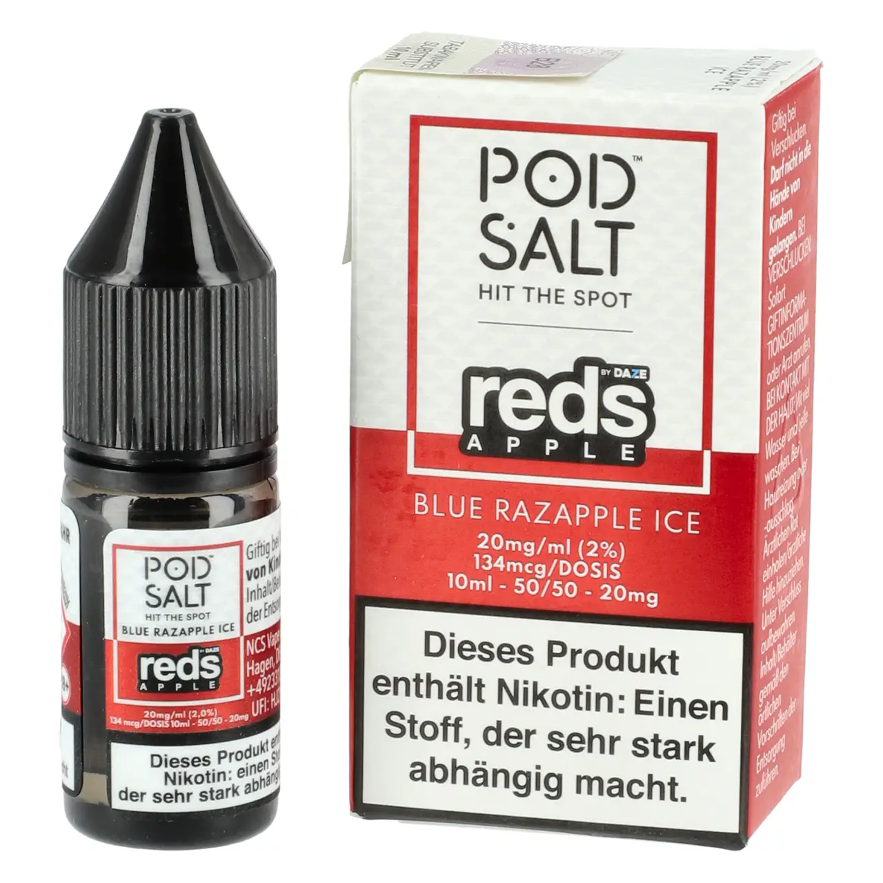Reds Apple - Blue Razapple Ice - Pod Salt Fusion Nikotinsalz Liquid 10ml