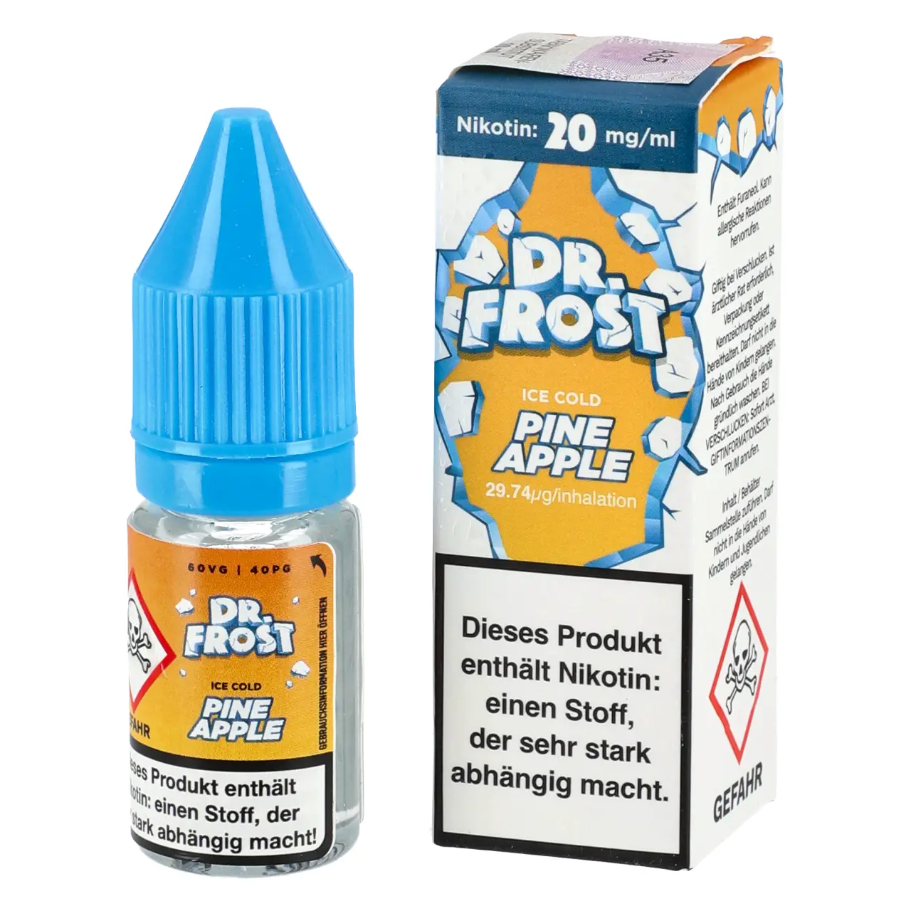 Ice Cold Pineapple - Dr. Frost Nikotinsalz Liquid für Mehrweg Vape - 10ml