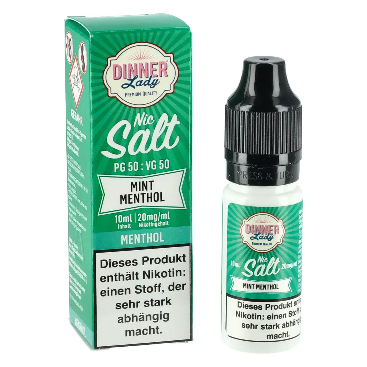 Mint Menthol - Dinner Lady Nic Salt Liquid für Mehrweg Vape - 10ml