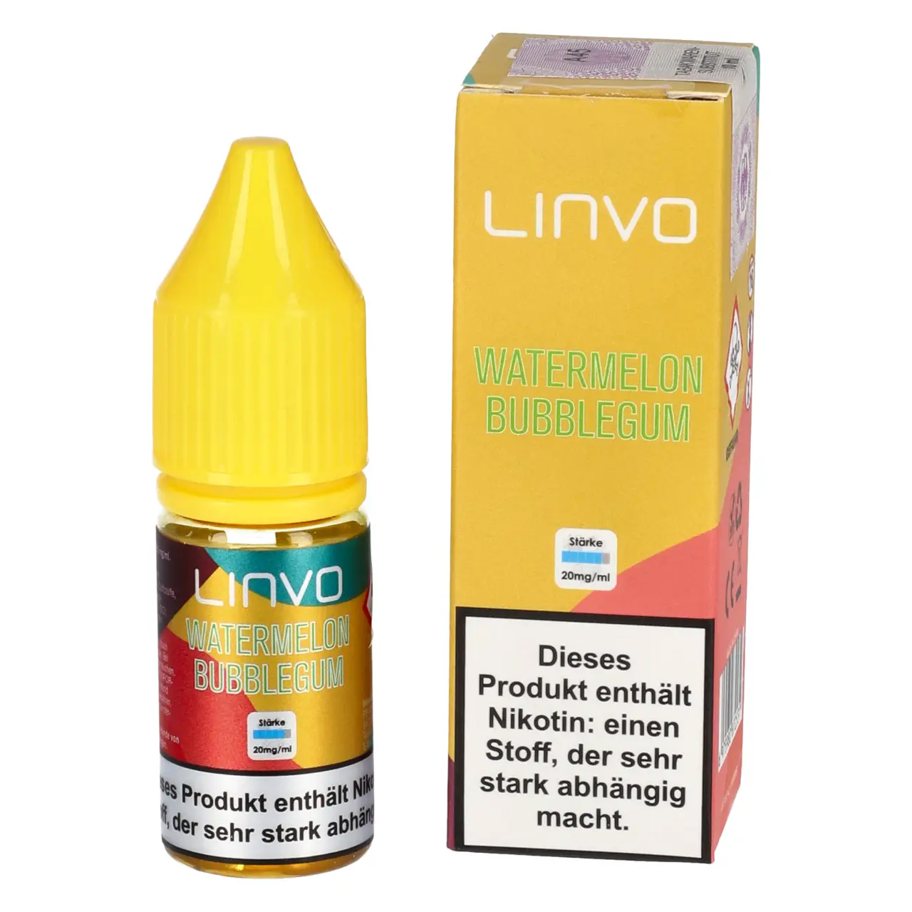 Watermelon Bubblegum - Linvo Nikotinsalz Liquid für Mehrweg Vape - 10ml