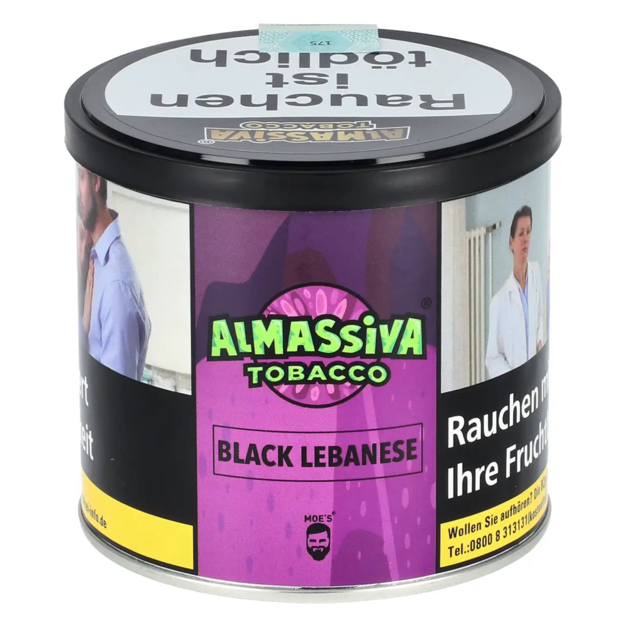 200g Dose Almassiva Shisha Tabak Black Lebanese